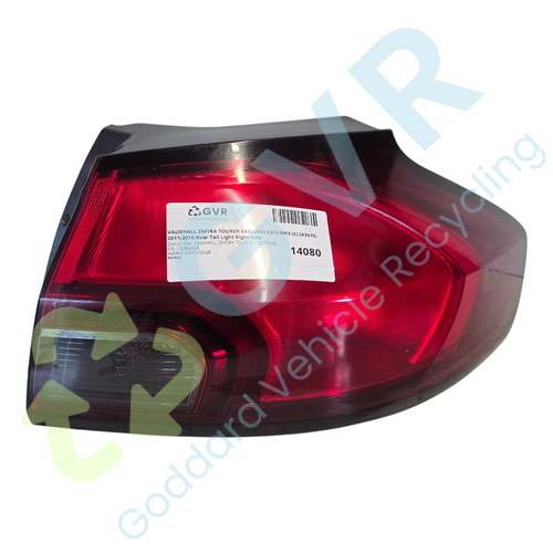 VAUXHALL ZAFIRA TOURER  MK3 (C) 2011-2016 Rear Tail Light Right Side